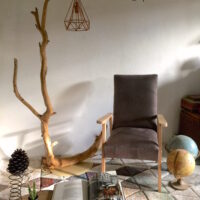Grand lampadaire branche de hêtre 1m90