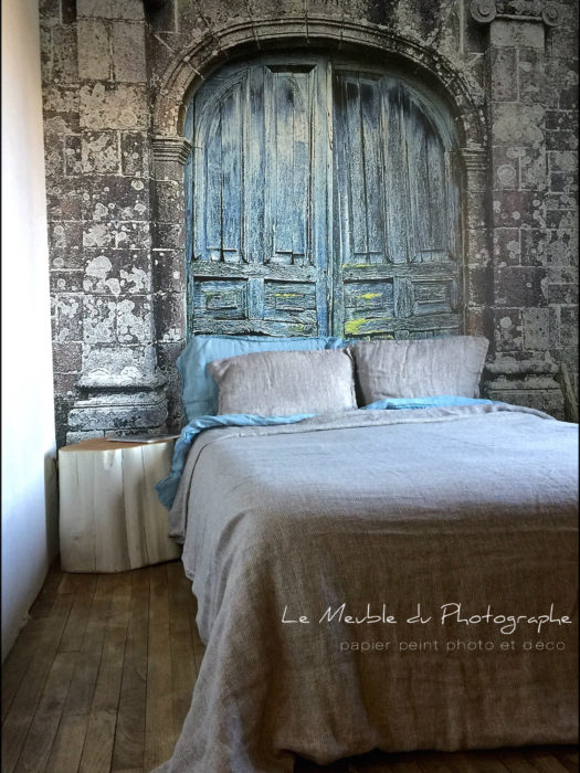 Déco chambre trompe l'oeil photo Papier peint photo édité sur mesure et déco mise en scène par Le Meuble du Photographe