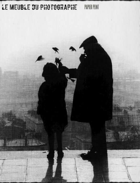 Vieil homme aux oiseaux, Paris. (ici version papier peint)
