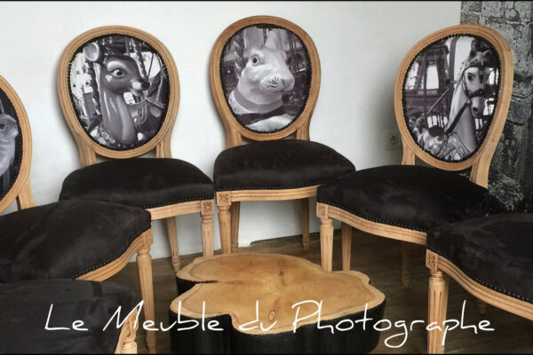 Vue des 6 chaises médaillon vendues séparément