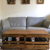 Table basse / banc caisses en bois – Image 3