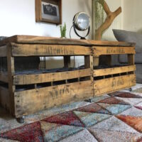 Table basse / banc caisses en bois – Image 4