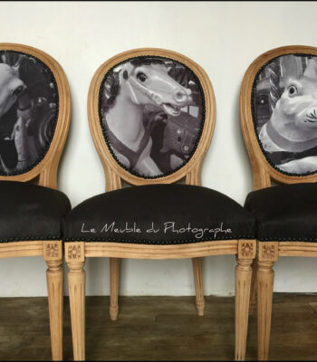 chaises medaillon illustrées