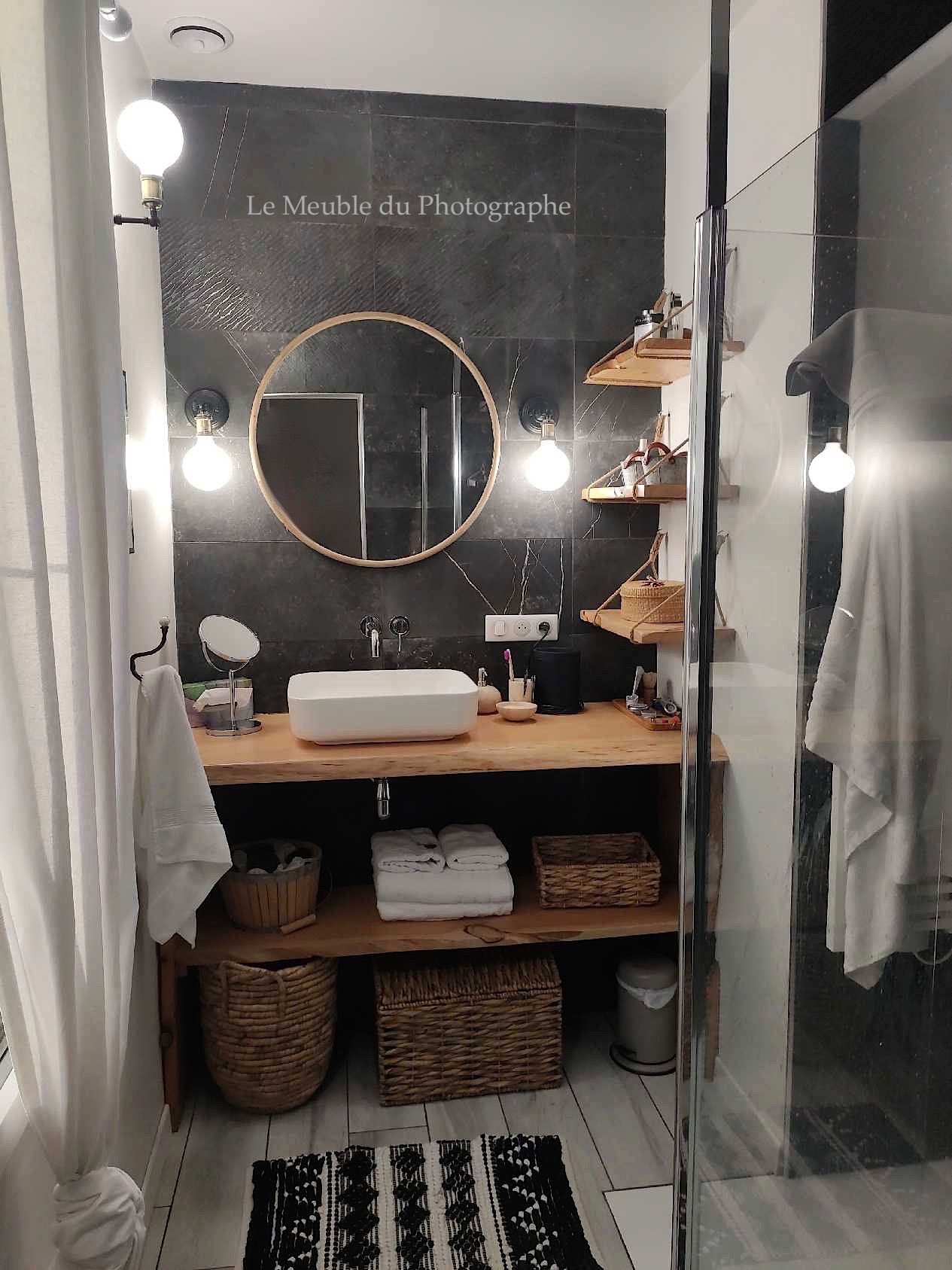 Meuble sous vasque bois salle de bain - 120 x 50 cm - Le Meuble Du  Photographe