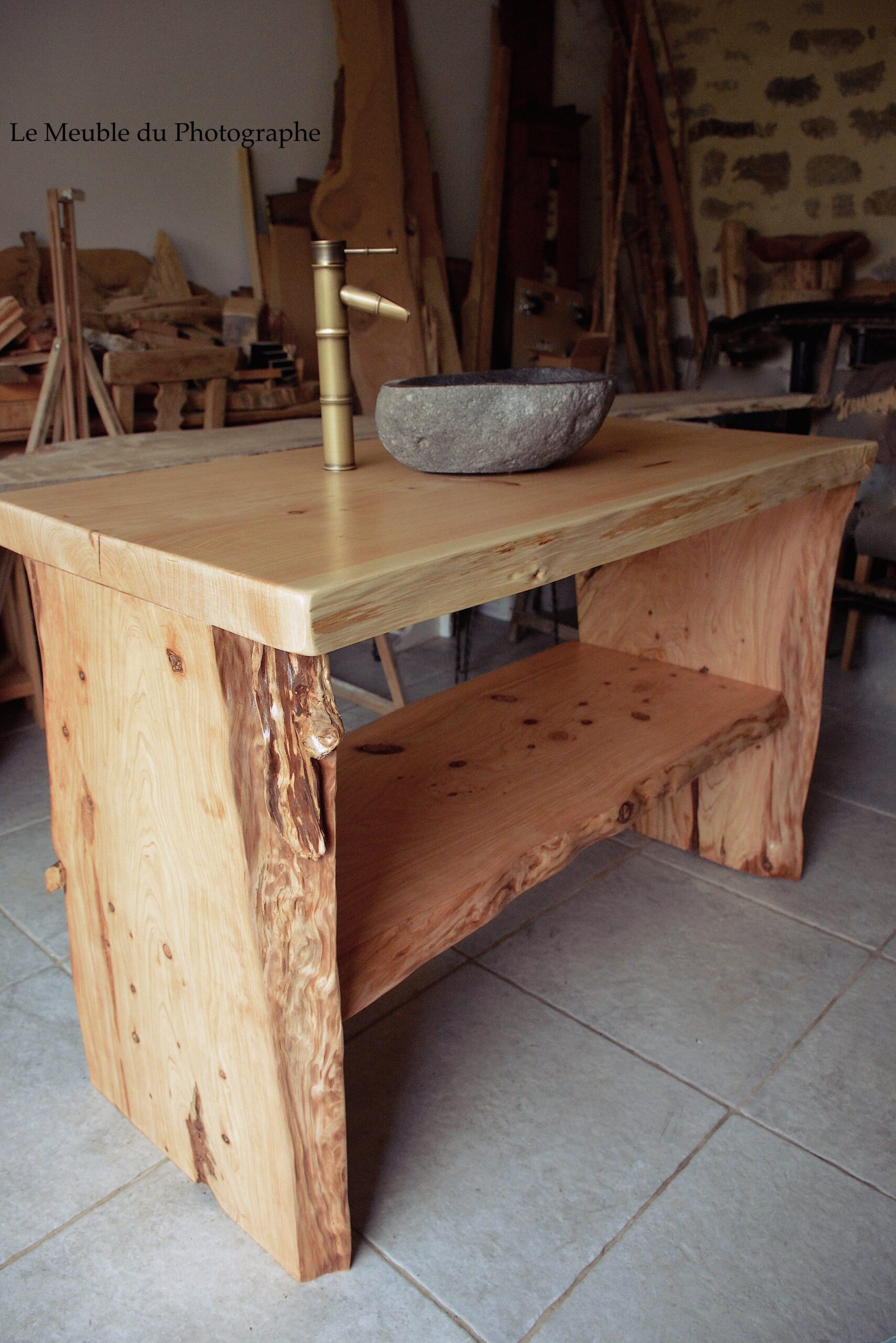 Meuble vasque bois salle de bain - sur mesure - Le Meuble Du Photographe