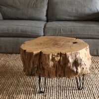 Table basse rondin de chêne 50cm - vendue 1 dispo – Image 6