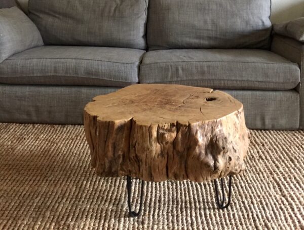 Table basse rondin de chêne 50cm - vendue 1 dispo – Image 6