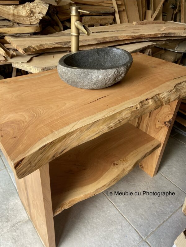 Meuble vasque 100cm en bois massif forme arbre