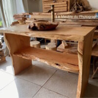 meuble vasque bois massif forme irrégulière arbre