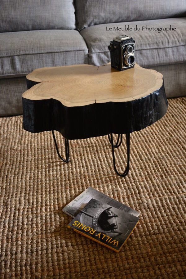 table rondon de bois noir
