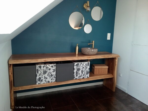 meuble vasque bois sequoia sur mesure