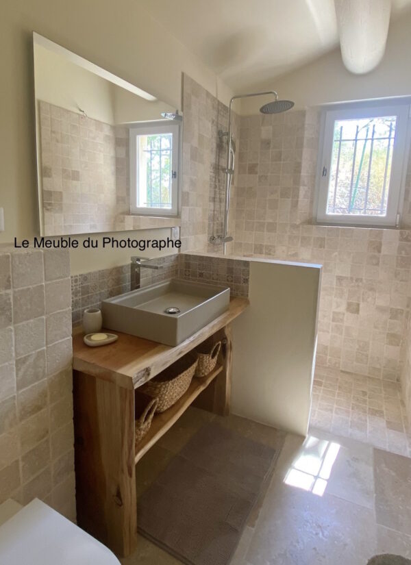 meuble vasque bois sequoia salle de bain