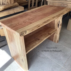 meuble vasque bois massif sequoia sur mesure