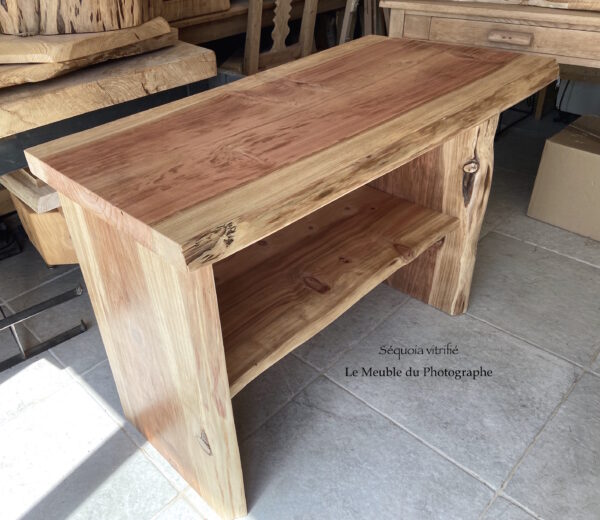 meuble vasque bois massif sequoia sur mesure