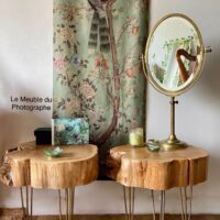 paire de tables rondin chevet ou bout de canapé