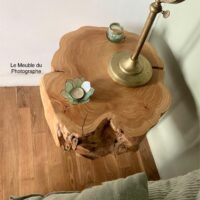 rondin de bois en chevet forme originale
