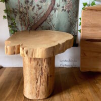Table rondin de forme champignon, dimensions 40cm de diamètre sur 40cm de haut. Pour table basse ou de nuit.