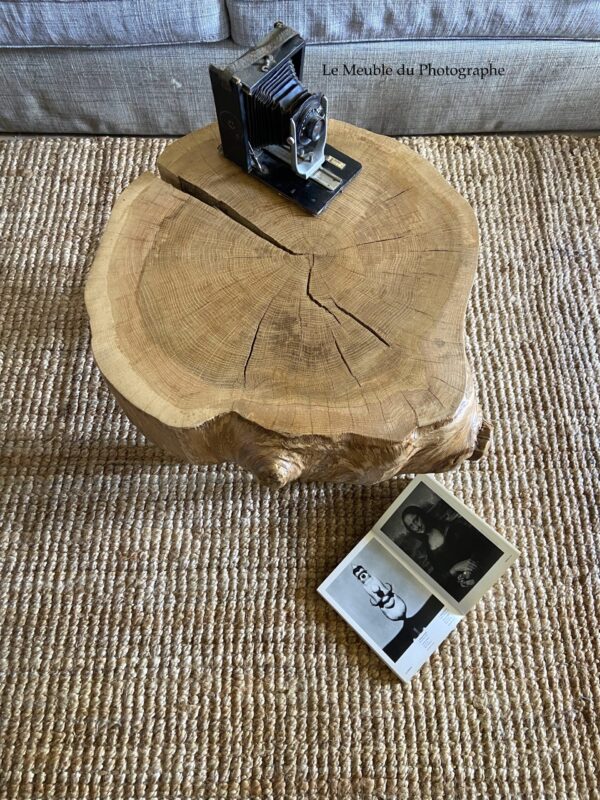 Table basse rondin de chêne 60cm – Image 4