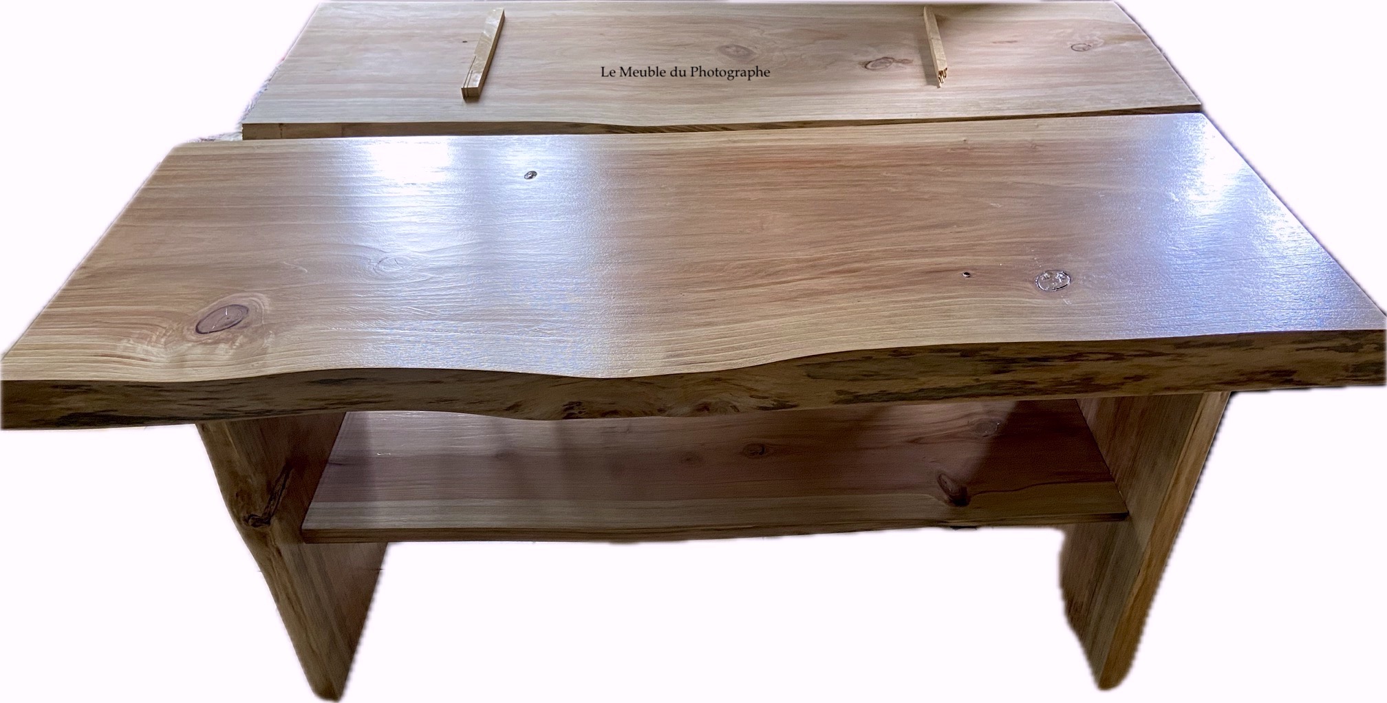 Meuble double vasque en Séquoia pieds bois sur mesure – Image 5